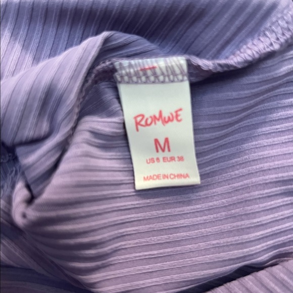 Romwe purple open back long sleeve shirt - Picture 2 of 5